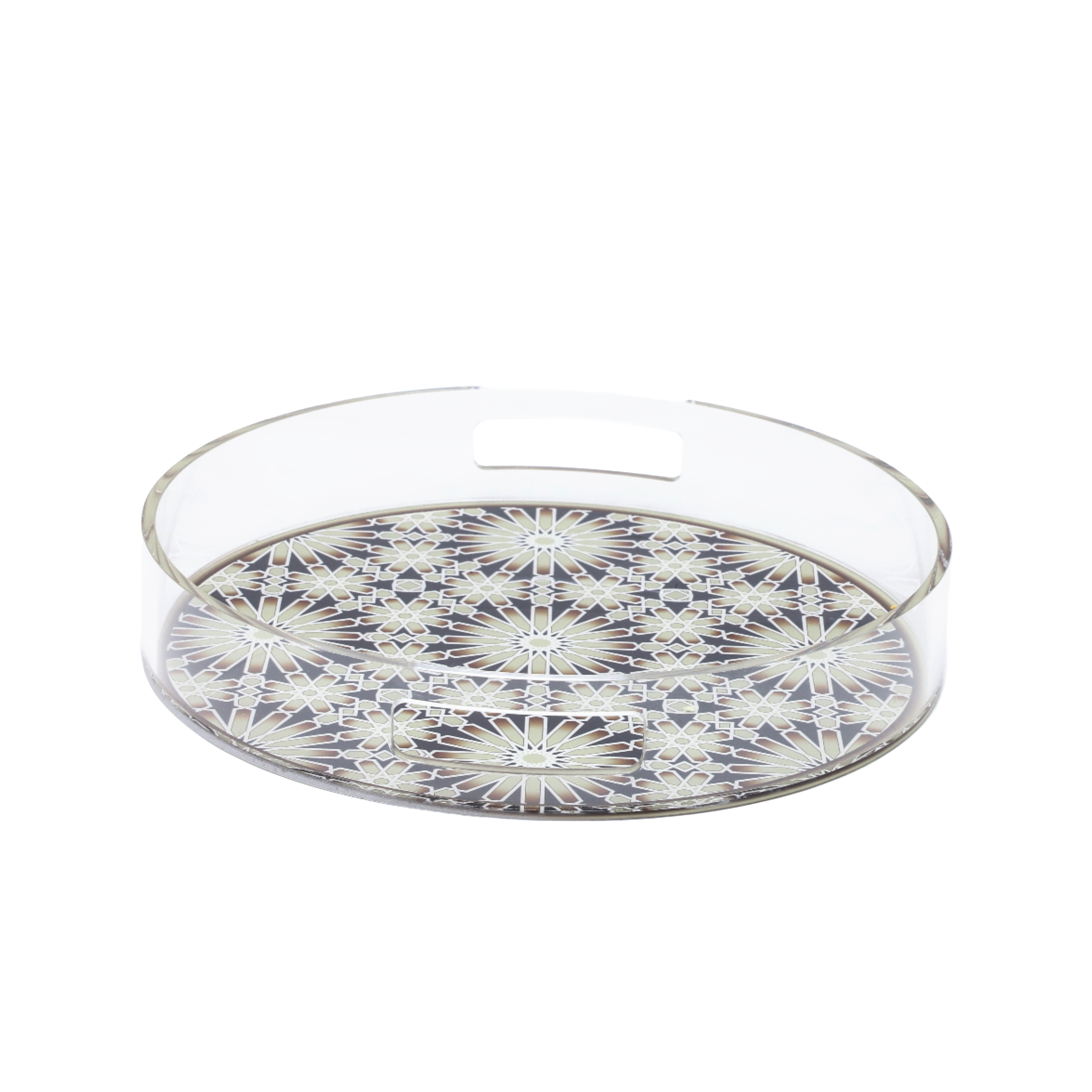 High Quality Creative Acrylic Round Tray Acrylic Candy Tray With Insert For Kitchen Coffee Table