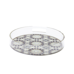 High Quality Creative Acrylic Round Tray Acrylic Candy Tray With Insert For Kitchen Coffee Table