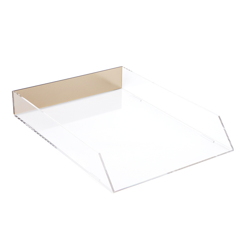 A4 Clear Acrylic Customized Stacking File Organizer Office Desk Document Acrylic A4 File Tray