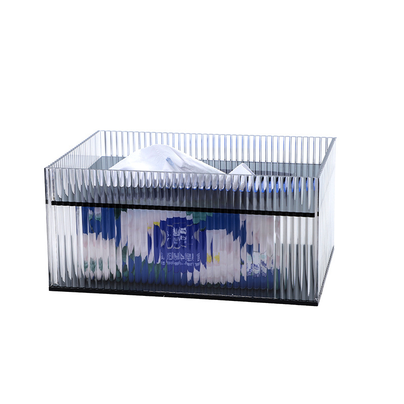 Acrylic Tissue Box Cover Facial Tissue Dispenser Box Holder Premium Gray Acrylic Rectangle Napkin Organizer Box