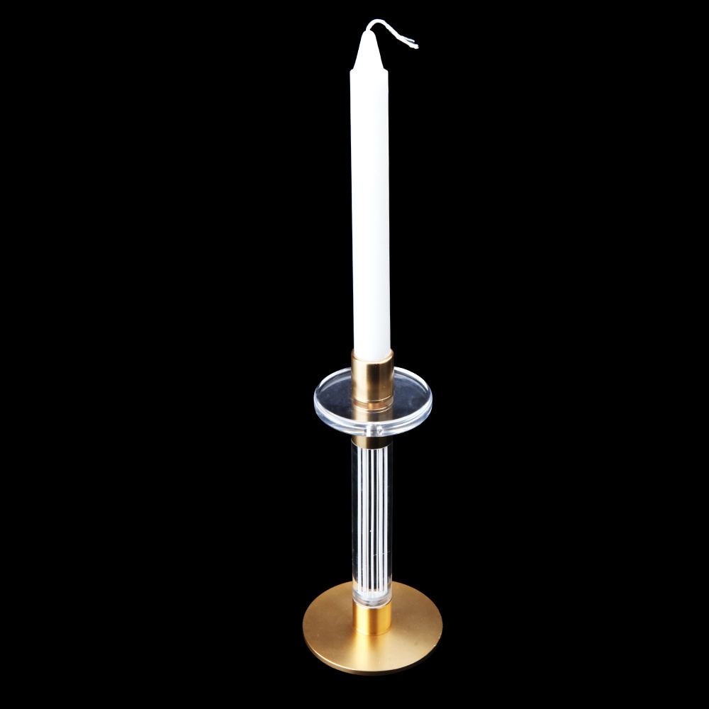 Metal Base Top Grade Clear Luminous Acrylic Candle Holder