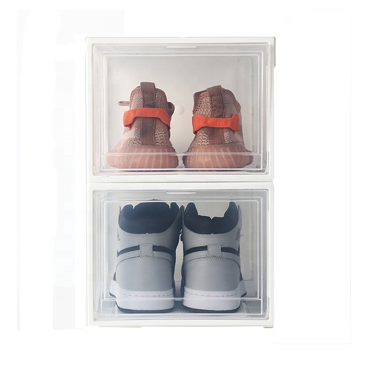 Factory Custom Clear Plastic Shoe Box Stackable