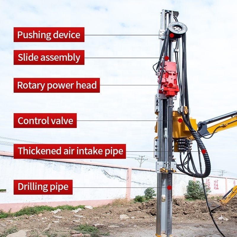 hengwang new excavator modified drills excavator mounted DTH Rock drill rig for sale