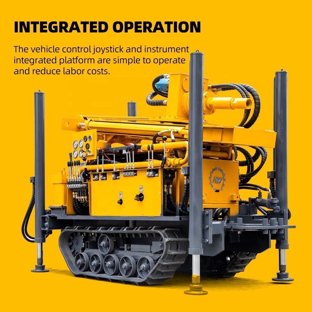 hydraulic crawler mounted 100m 200m borehole drill wells water well drilling rigs machine