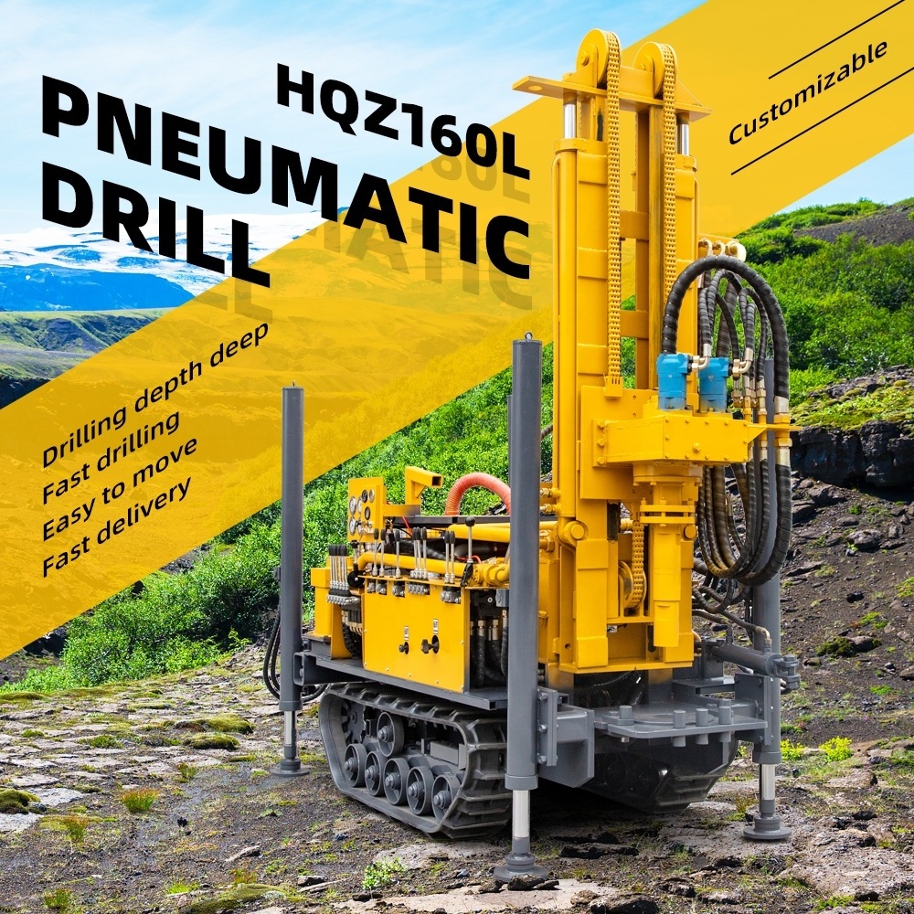 hydraulic crawler mounted 100m 200m borehole drill wells water well drilling rigs machine