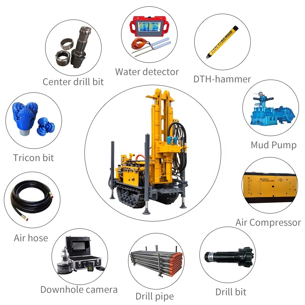 deep farm borewell drill 100m 200m borehole water wells drilling rigs machines equipment for water well