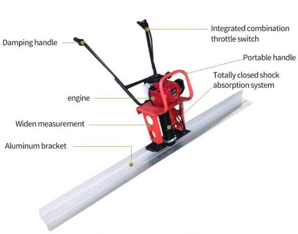 petrol aluminum laser concrete vibrating screed machine