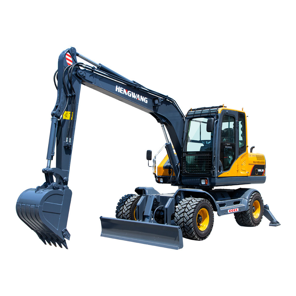 Hengwang HWL- 90 Wheel Excavators 7 8 10 12 15 Ton Wheel Excavator With 4 Tires