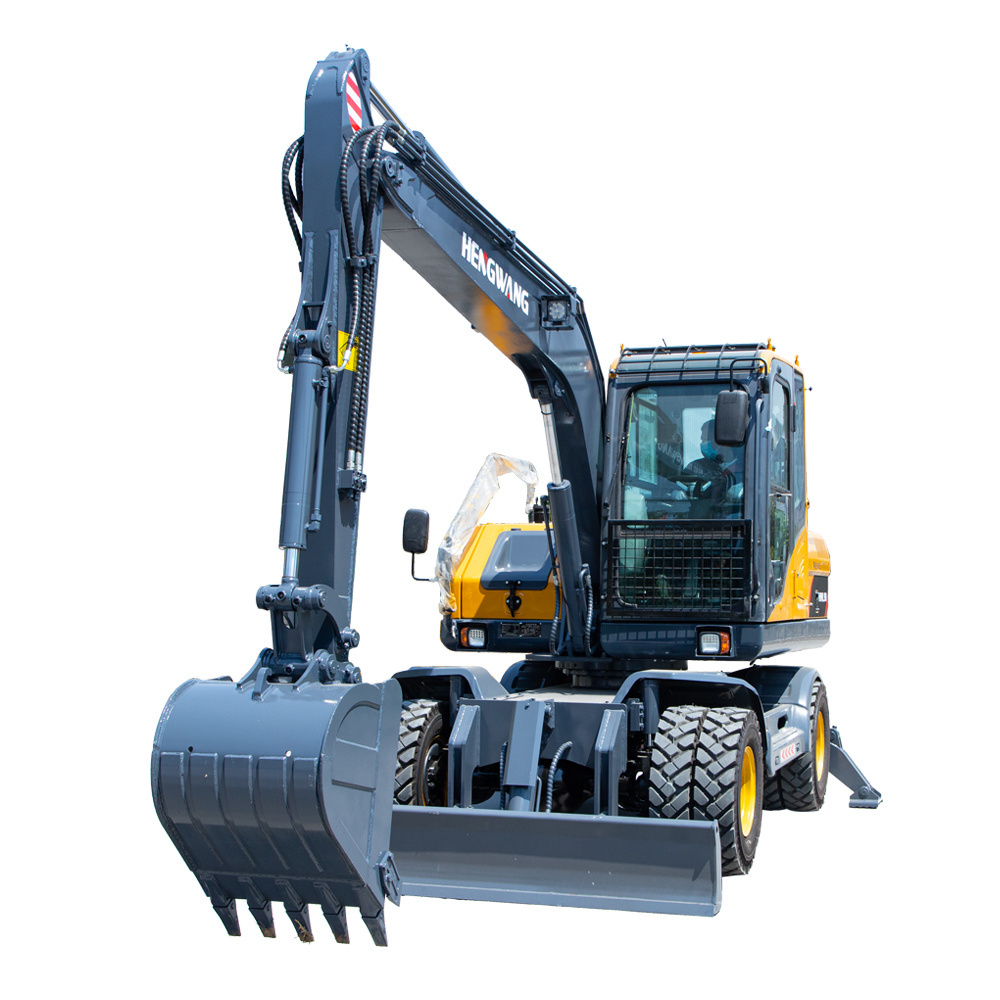 Hengwang HWL- 90 Wheel Excavators 7 8 10 12 15 Ton Wheel Excavator With 4 Tires