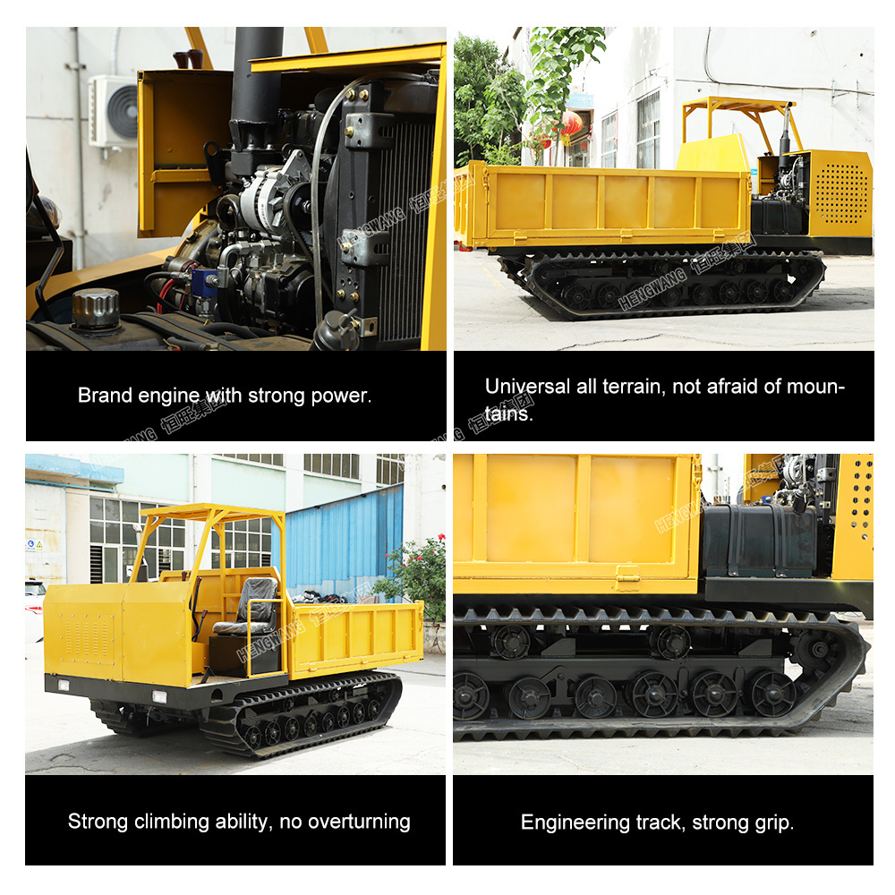 Construction All-Terrain Vehicle Mountain Road Swamp Crawler Transporter 5 Ton Track Dumper Trucks