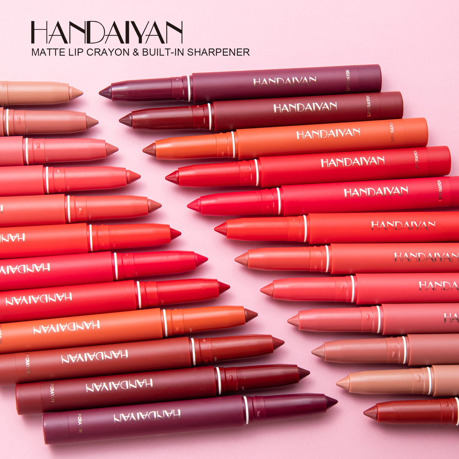 New product Not Easy To Fade And Dip Cup Matte  12 colors lipstick HANDAIYAN nude lipstick matte makeup lip stick for Ladies