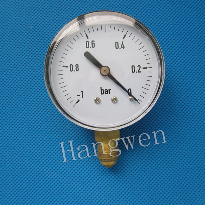 Bottom type black steel vacuum water pressure gauge manometer