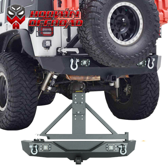 HW 4x4 Rear Bumper with spare tire carrier  For Wrangler JK 2007 - 2017