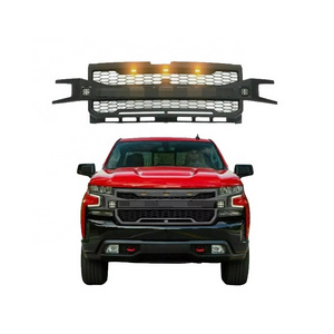 HW 4x4 Offroad Black Grille Mesh Grill with LED for Silverado 1500 2019-2022