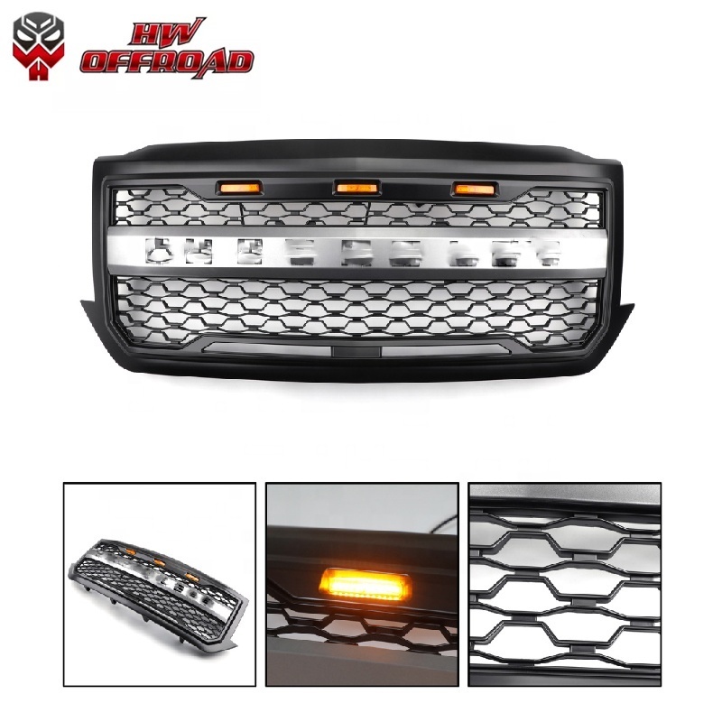 HW 4x4 Offroad Black Grille Mesh Grill for Silverado 1500 2016-2018