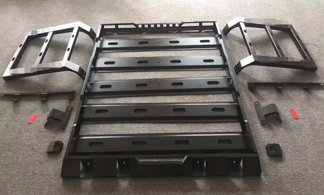 4X4 Car Roof Rack with  LED Light Ladder Luggage Rack Mount Kit Cargo Basket for Wrangler JK JKU JL Gladiator