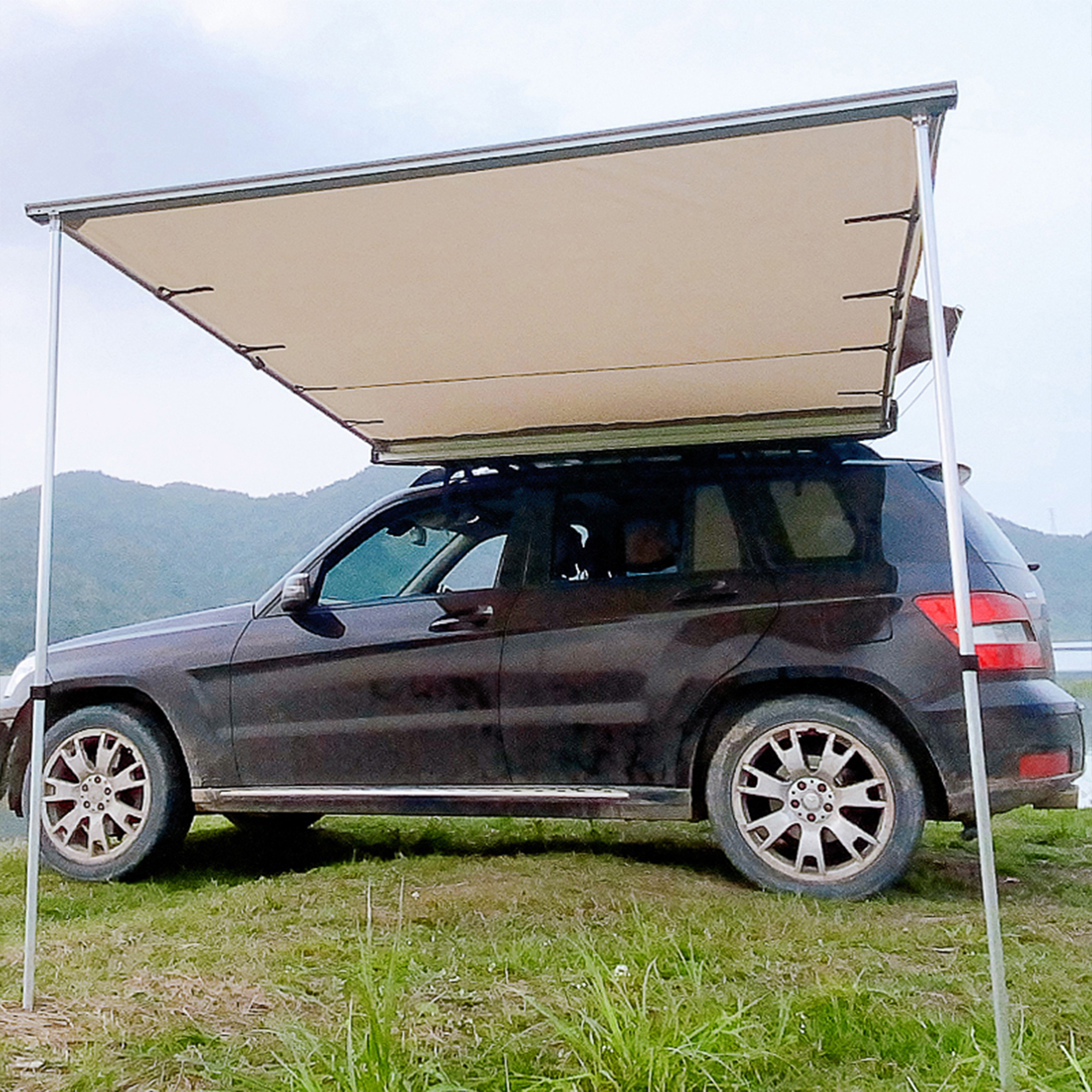 HW Offroad 4x4 Hard Shell Outdoor Roof Top Tent Camping Tent Rooftop  Folding Side Awning