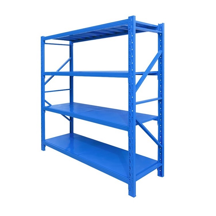 Custom Heavy Duty Shelving 300 Kg layer Garage Black 4 Tier Warehouse Storage Metal Stacking Shelf Rack unit for Warehouse