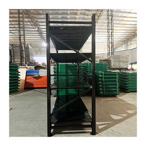 Custom Heavy Duty Shelving 300 Kg layer Garage Black 4 Tier Warehouse Storage Metal Stacking Shelf Rack unit for Warehouse