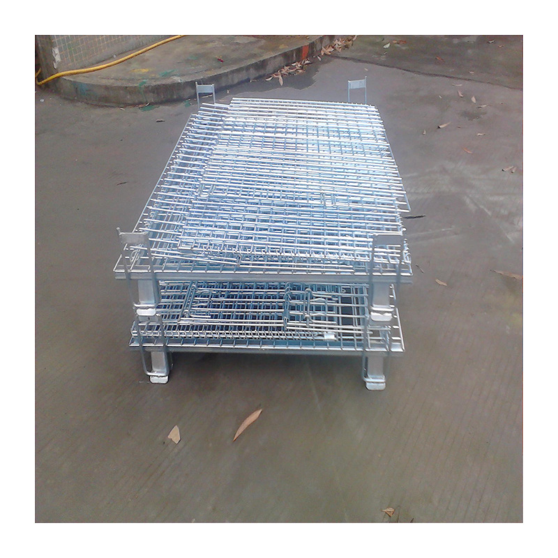 warehouse mesh roll racking steel forklift cage stacking container cage