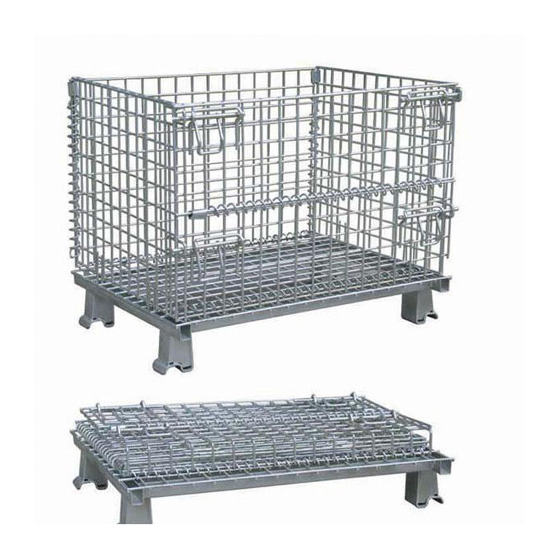 warehouse mesh roll racking steel forklift cage stacking container cage