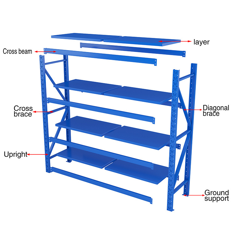 Industrial warehouse shelving longspan medium duty storage racking systems warehouse racking for sale