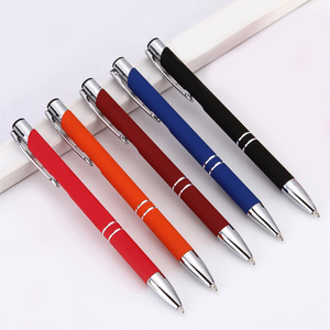 Advertising Ballpoint pen custom logo business pens Aluminum material Glue spraying personalized hotel metal ball pen