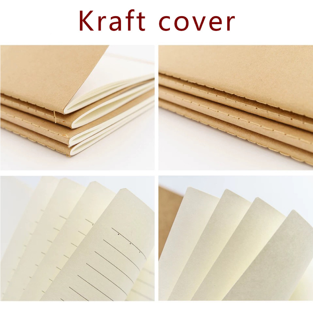 Wholesale Cheap office standard Blank note book Custom School A5 Classmate Soft Cover planner Brown Kraft Paper Cover Notebook