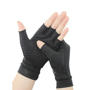 Copper Fiber Riding Gloves Half Knuckle Rehabilitation Silicone Anti-skid Fitness Fingerless Gloves