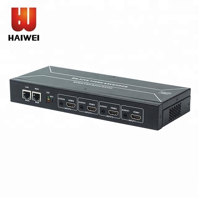 Cheap 4 channel HDMI over IP Encoder Portable Dual Ethernet Port HD m3u8 IPTV Video Encoder