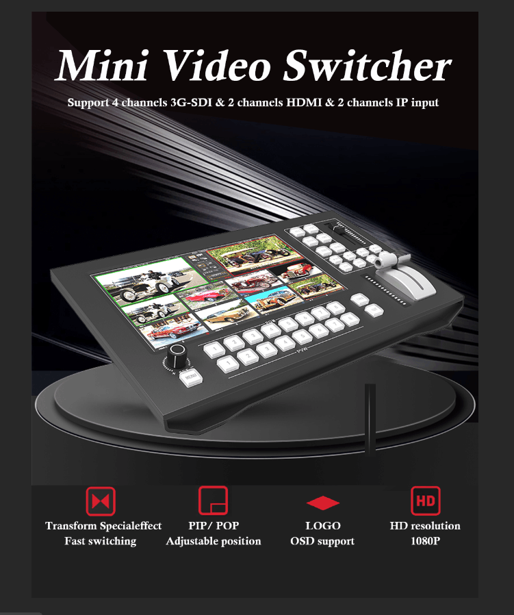 Haiwei hdmi blackmagic switcher slingstudio hub hd video switcher for multi camera, 8 Channels streaming video camera switcher