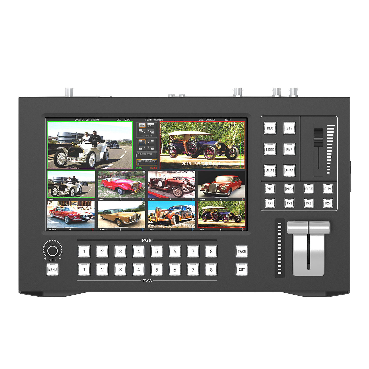 Haiwei hdmi blackmagic switcher slingstudio hub hd video switcher for multi camera, 8 Channels streaming video camera switcher