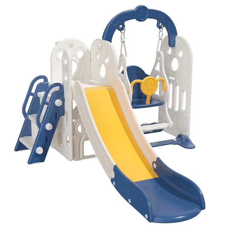 Kids Indoor Playhouse Set with Plastic Swing and Slides Baby Playroom Playground Equipment for Children's Sliding Toys