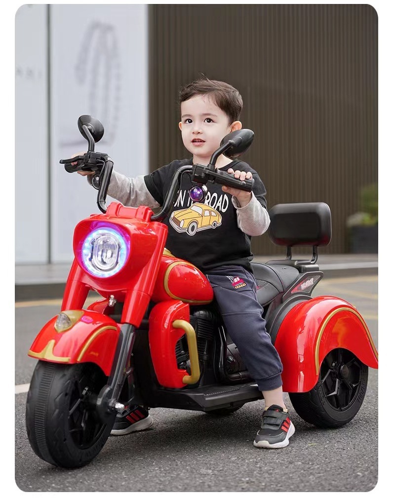 Children's Electric Motorcycle Boys Tricycle Children's Electric Car Baby Large Size Battery Plastic Toys 3 Wheels