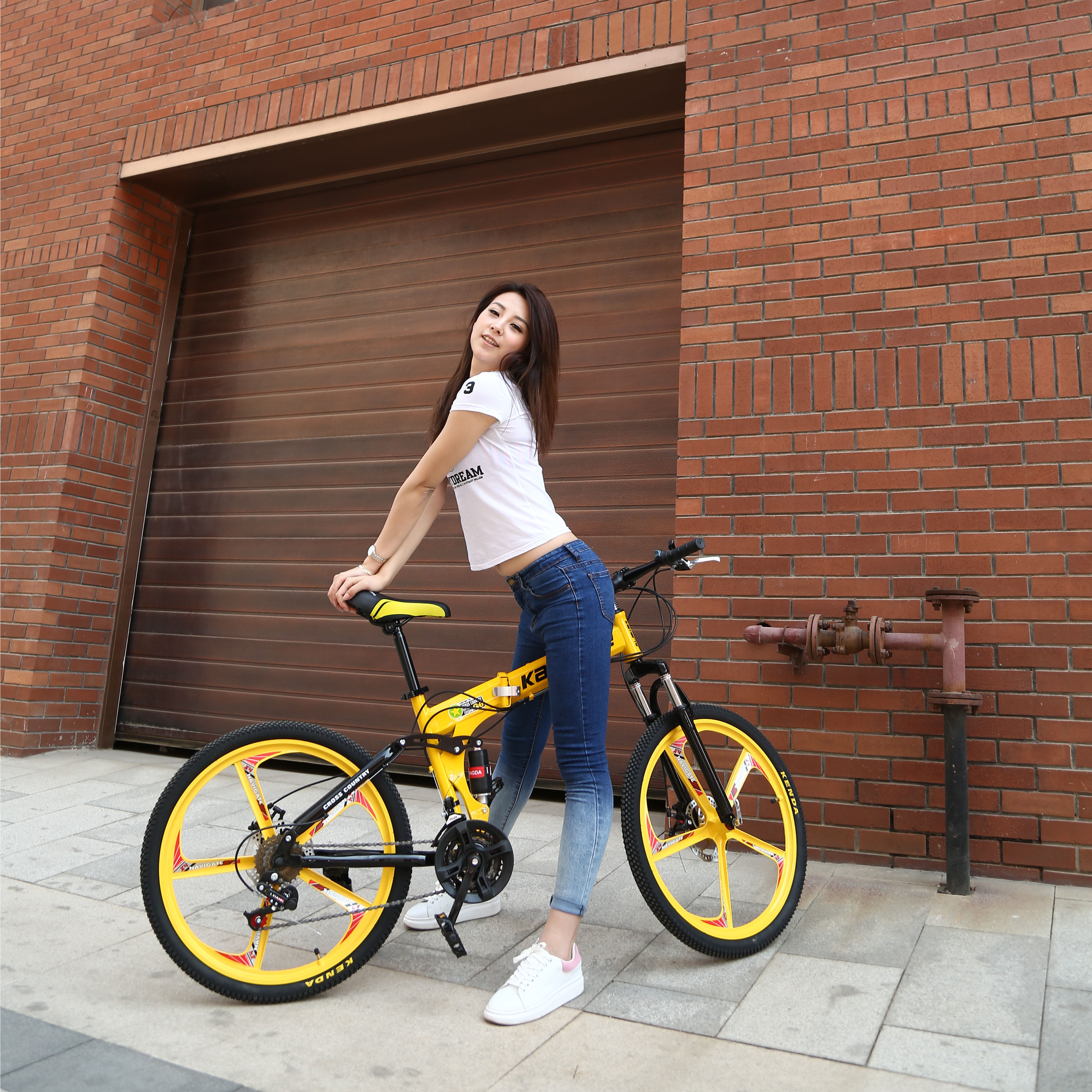 Aluminum Alloy Folding Mountain Bike with Disc Brake and Ordinary Pedals for Adventure Seekers Outdoor Use