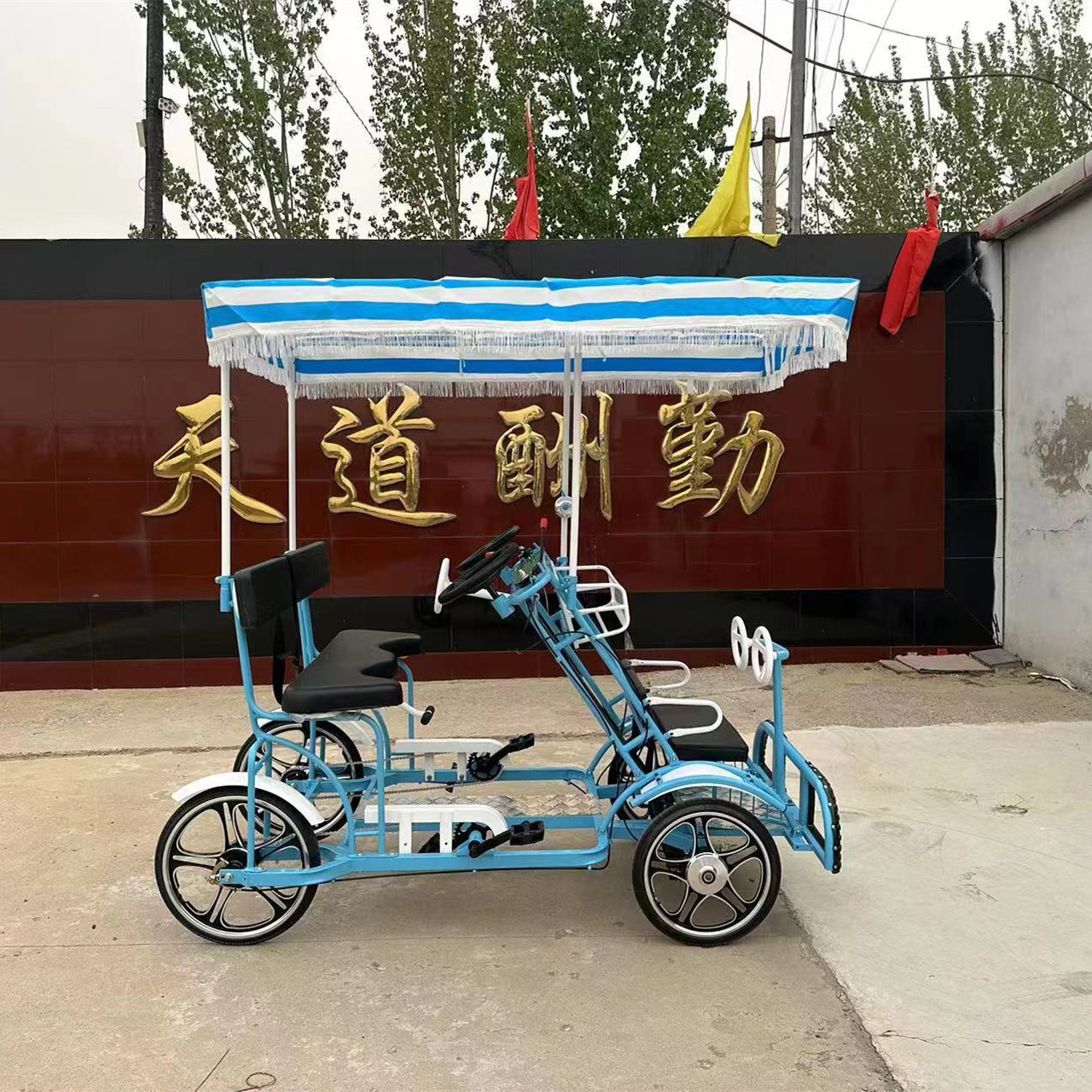 2024 oem factory price sightseeing tourist bicycles double seat 2 person 24 inch adult touring beach tandem bike for mother