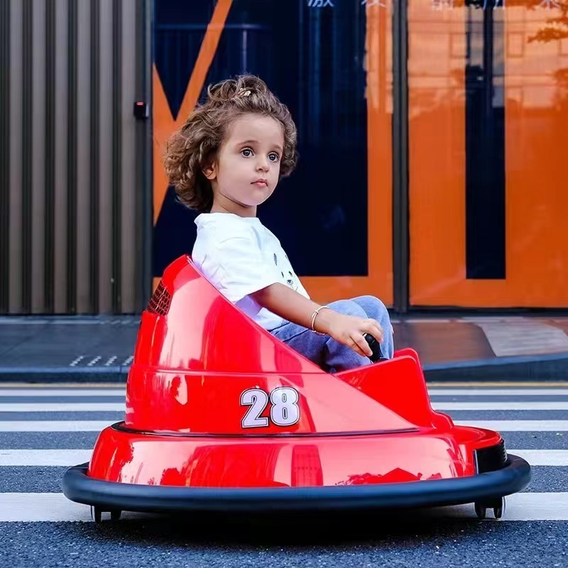 Factory-Made 6V Ride-On Electric Bumper Car Blue Red White Yellow for Kids and Toddlers with Battery Power and 360 Spin Zone