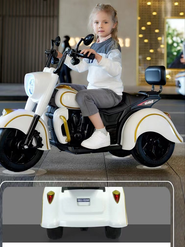 Children's Electric Motorcycle Boys Tricycle Children's Electric Car Baby Large Size Battery Plastic Toys 3 Wheels