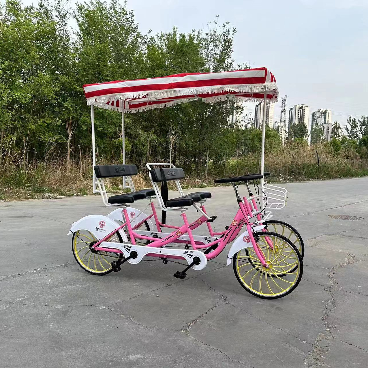 2023 New style 6 people person wheel surrey luxury tandem bike for sight seeing Tourism Bicycle