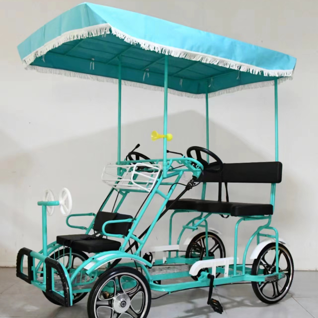 2024 oem factory price sightseeing tourist bicycles double seat 2 person 24 inch adult touring beach tandem bike for mother