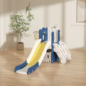 Kids Indoor Playhouse Set with Plastic Swing and Slides Baby Playroom Playground Equipment for Children's Sliding Toys