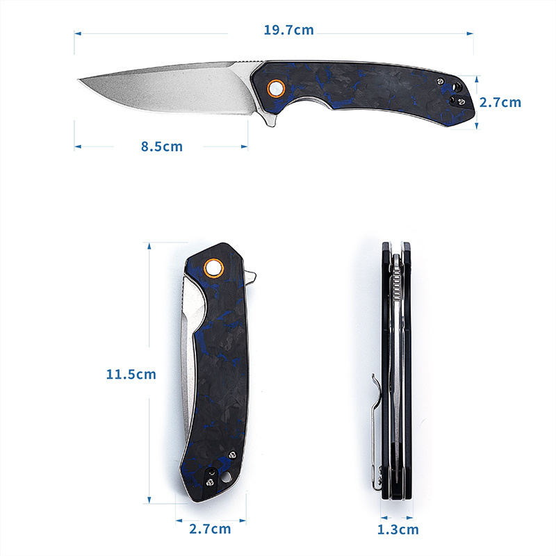 Folding knife D2  blade G10 and Carbon Fibre  handle outdoor knife  Camping Hunting Survival EDC Tools