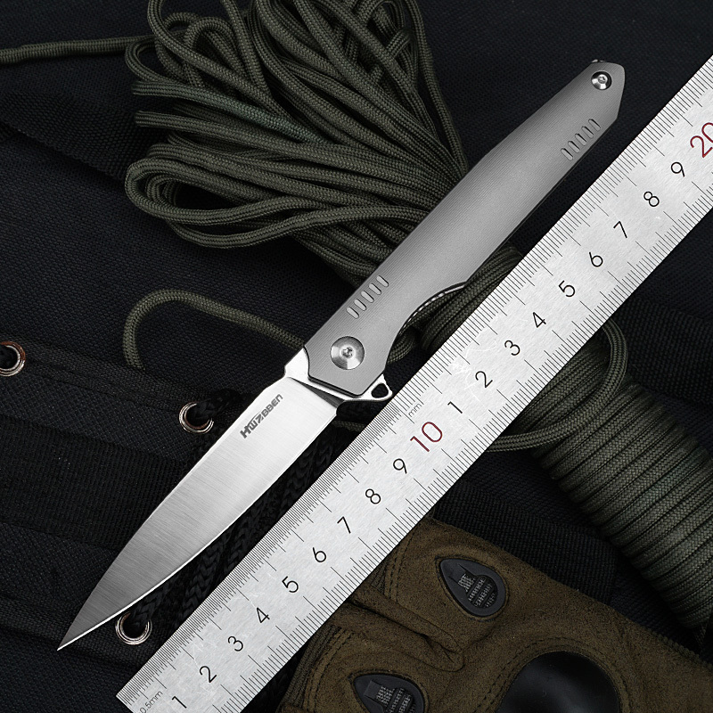 Wholesale High-grade Titanium Handle Camping Outdoor Knife Sharp Folding pocket Knife With Clip