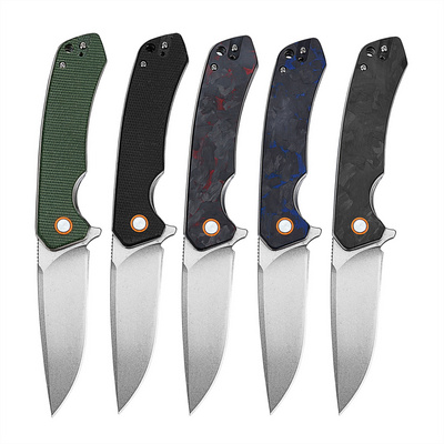 Folding knife D2  blade G10 and Carbon Fibre  handle outdoor knife  Camping Hunting Survival EDC Tools