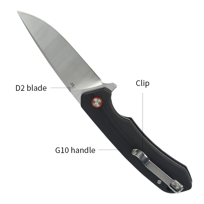 New Product Design G10 Handle Outdoor Survival Folding Pocket Knife Hunting Outdoor Camping Knife