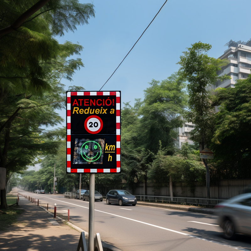 Effective  Speed Limit Radar Vehicle Activated Sign Speed Measuring LED Solar Radar