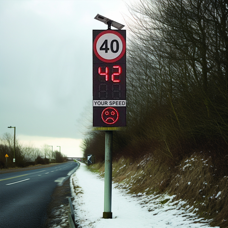 Effective  Speed Limit Radar Vehicle Activated Sign Speed Measuring LED Solar Radar