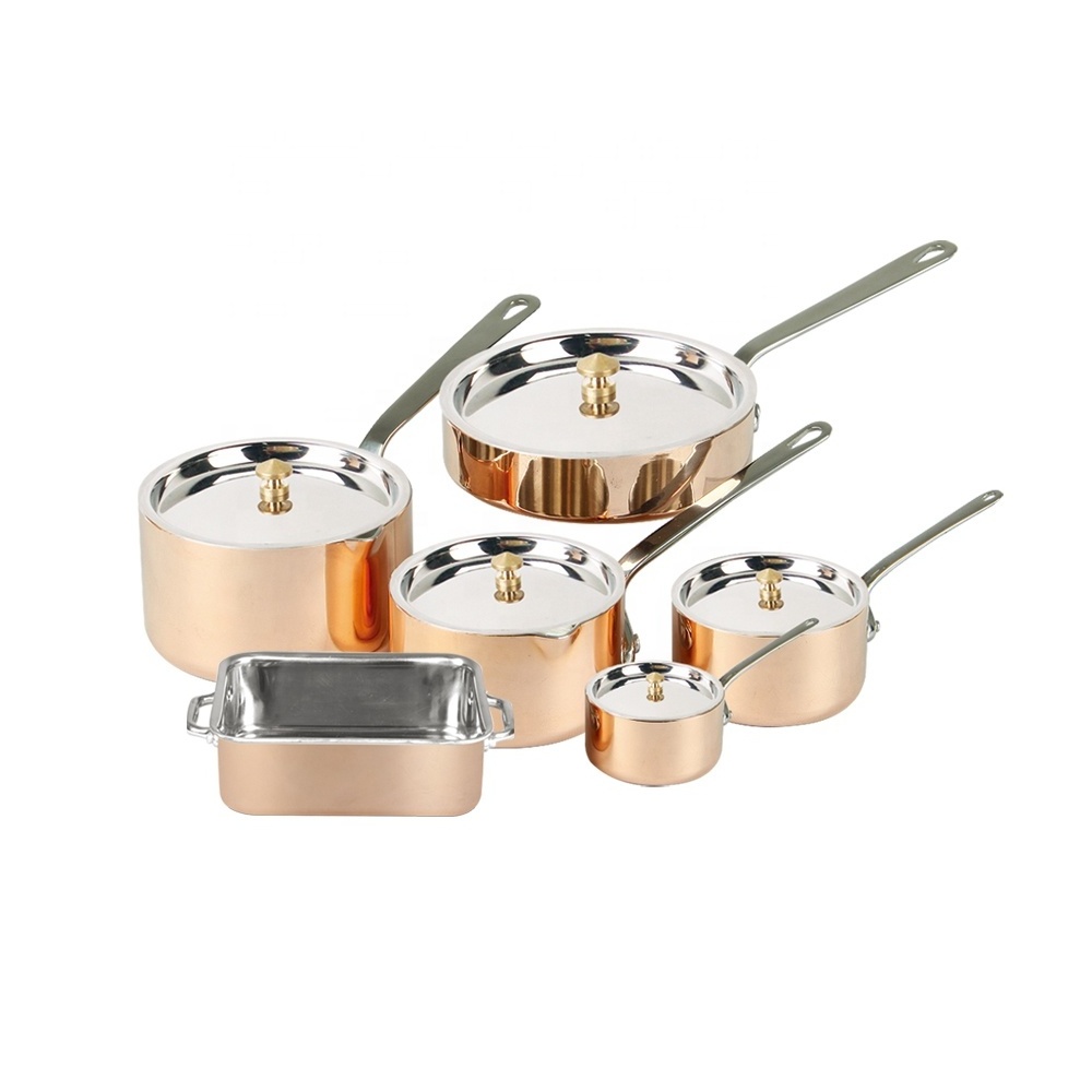 triply copper cookware 11pcs all clad nonstick stainless steel copper bottom cookware set