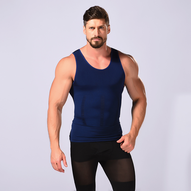 Hot Sale Men's Slimming Body Shapewear Corset Fitness Compression Tank Top Mens Body Shaper Vest