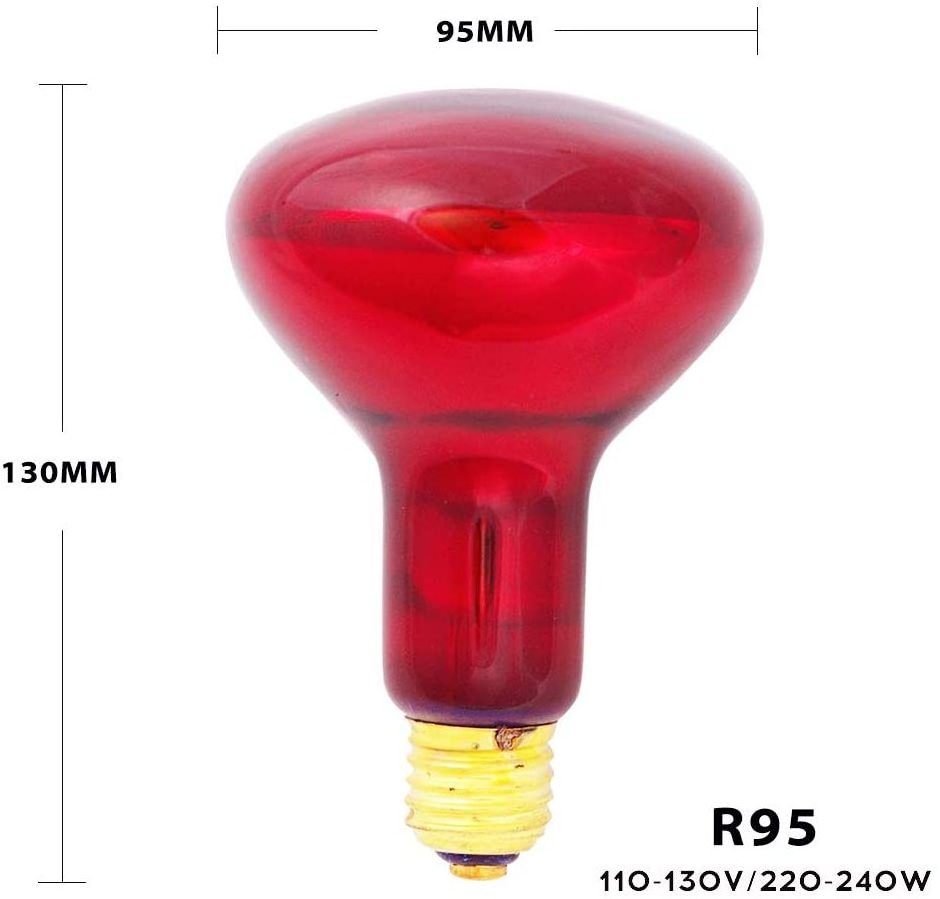 Infrared Lamp Physical Therapy Heating Light Bulb 100W ES Red Lamp E27 Base For Healthcare And Bodycare